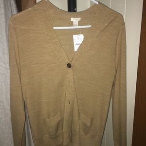Tan JCrew cardigan